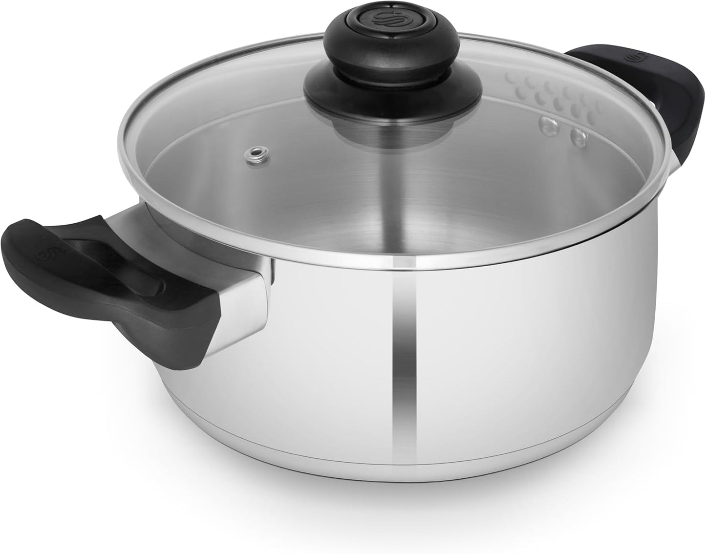Swan Townhouse 24cm Stainless Steel Casserole Dish, New but has marks on edging, does not affect use, open, scruffy box
