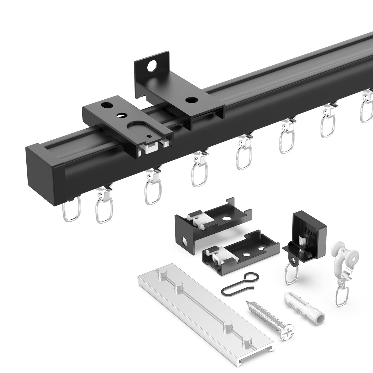 YLNANMI Flexible Ceiling Curtain Track Ceiling and Wall Mounted (96inches/8FT)-Easy to Install Smooth Sliding Curtain Track Ceiling&Wall