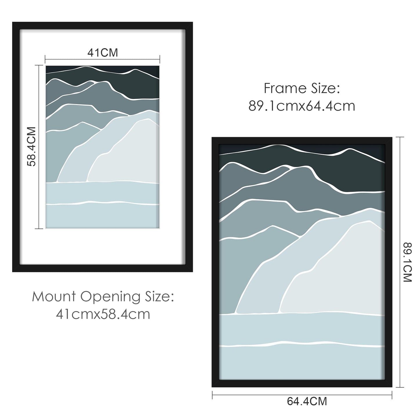 Tinkeps A1 Black Picture Frame - Engineered Wood and Plexiglass, A1 Frame with A2 Mount for A1/A2 Prints, Photos, and Posters, Wall Mountable -