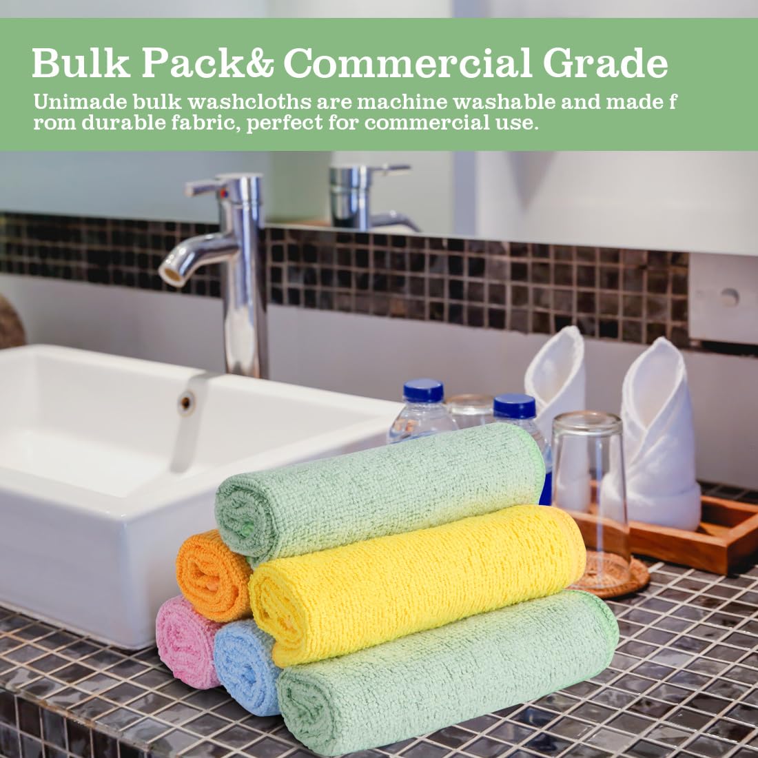 UNIMADE Washcloths 20 Pack Face Towels (12" x 12"), Highly Soft Wash Cloths