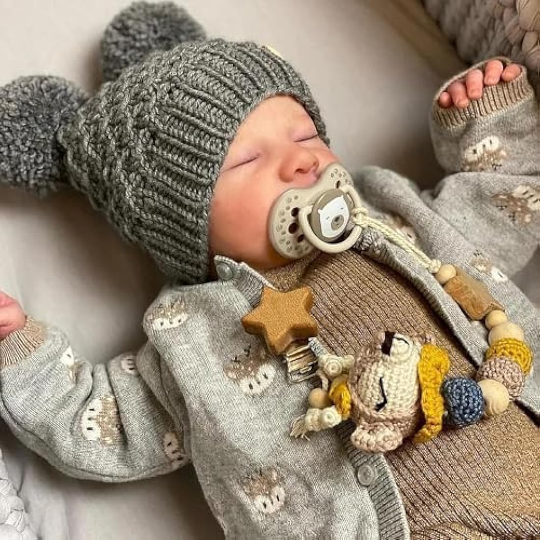 JIZHI Reborn Baby Dolls Boy - 17-Inch Realistic Lifelike Newborn Full Body Vin-yl - Real Life Babies with Accessories for Kids Age 3+
