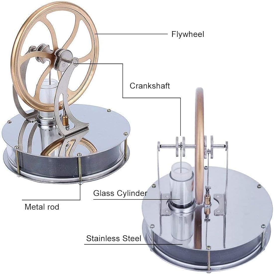 Regun Low Temperature Stirling Engine Model, Steam Heat Electricity Generator Machine Education Model Toy, for Kids Craft Ornament, Birthday, New Year Gift, Education Model DIY Kit
