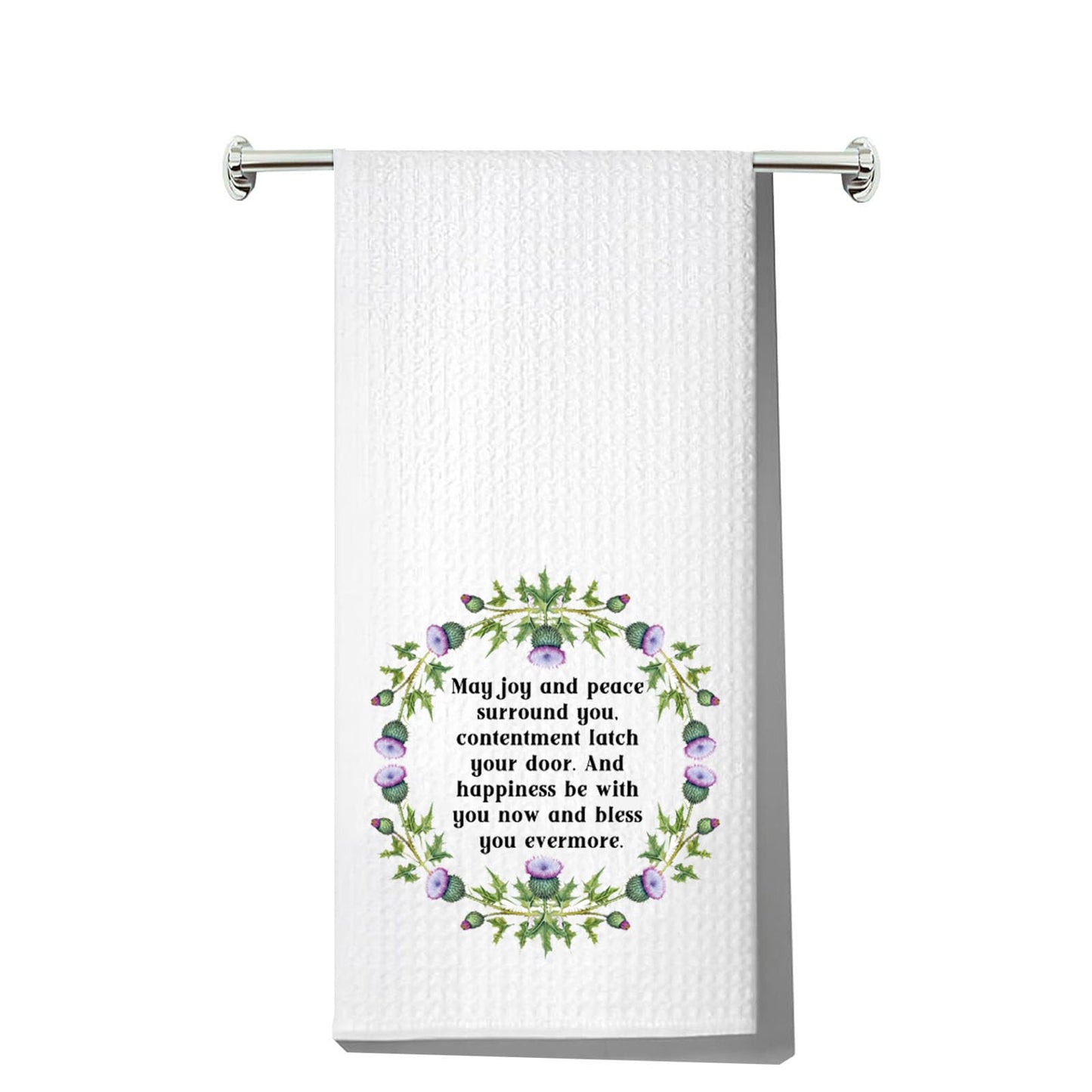 MYSOMY Scottish Thistle Kitchen Towel Scottish Blessing Towels Scottish Highlander Gifts Scotland Towel Scottish Blessing Gifts (May joy UK)