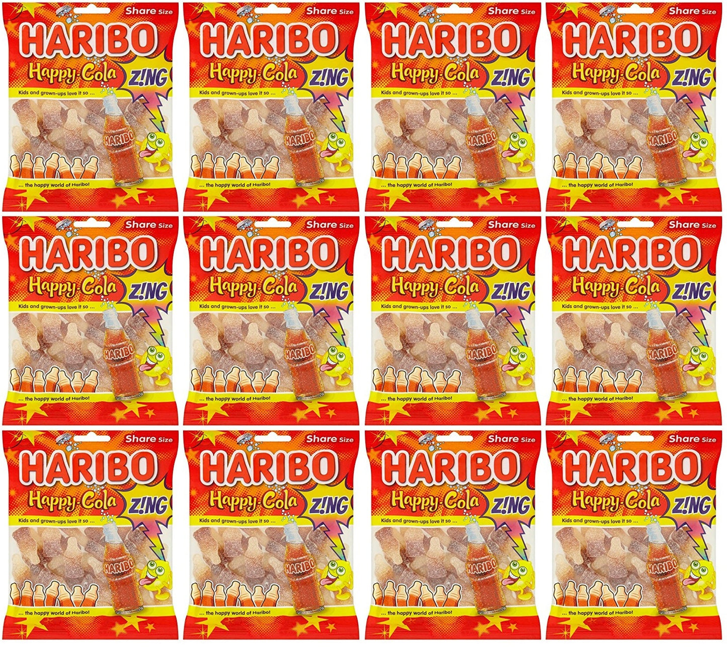 12 x Haribo Happy Cola Zing - 140GM