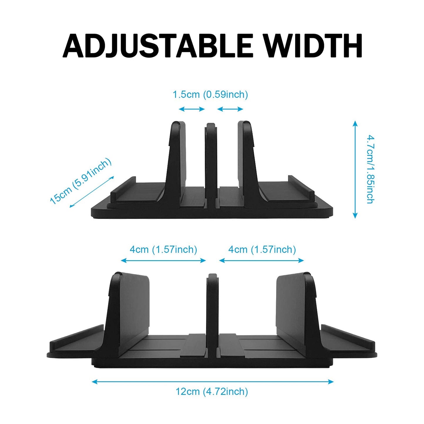 ULBRE Vertical Laptop Stand Metal Heavy Duty, Double Adjustable 4 Slots Vertical MacBook Stand Laptop Holder Compatible with All MacBook Surface Dell
