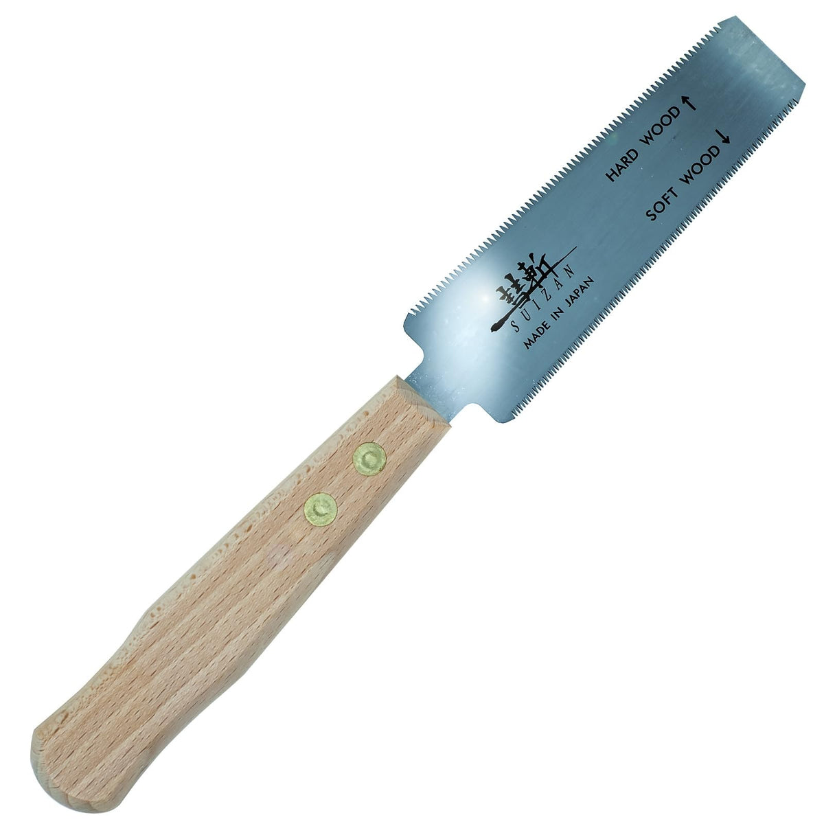SUIZAN Flush Cut Saw 120mm - Professional Japanese Pullsaw Ryoba Double Edge Handsaw Woodworking Tools