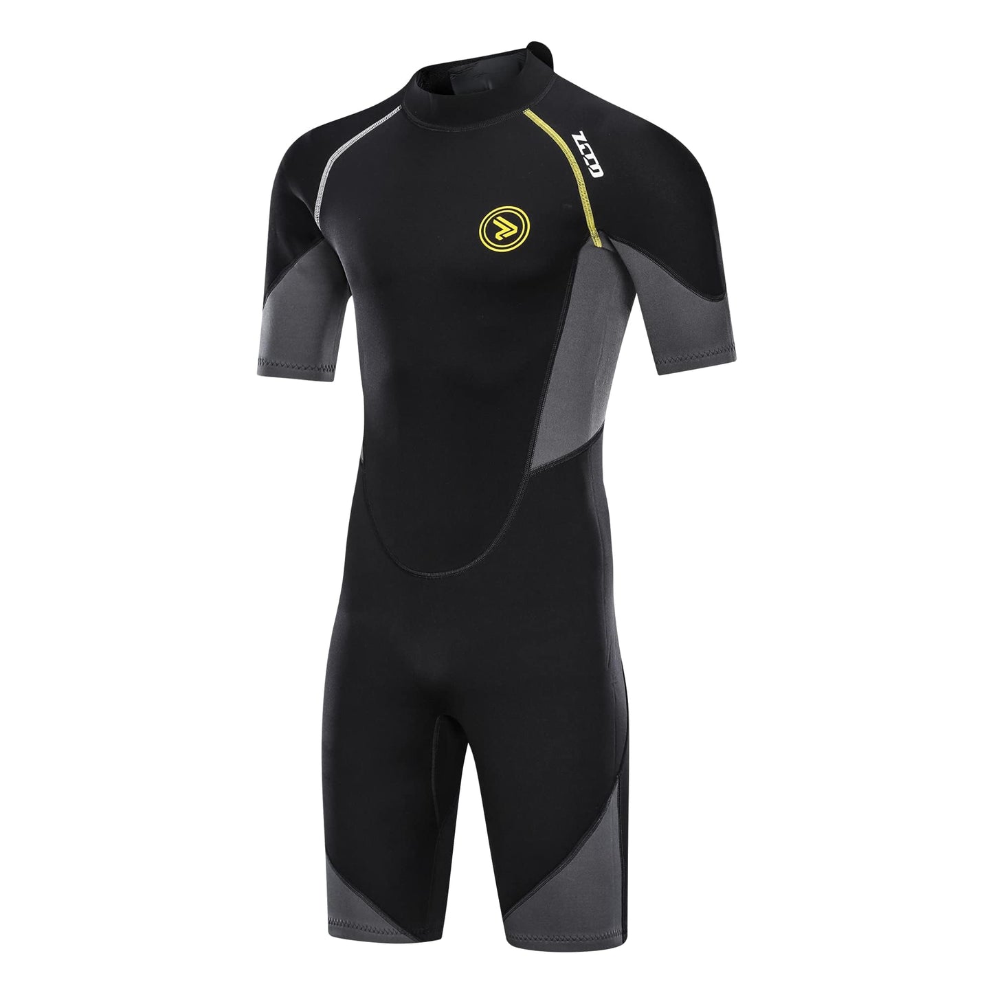 ZCCO Men's Shorty Wetsuits 1.5mm Premium Neoprene Back Zip Short Sleeve for Scuba Diving,Spearfishing,Snorkeling,Surfing (Medium)