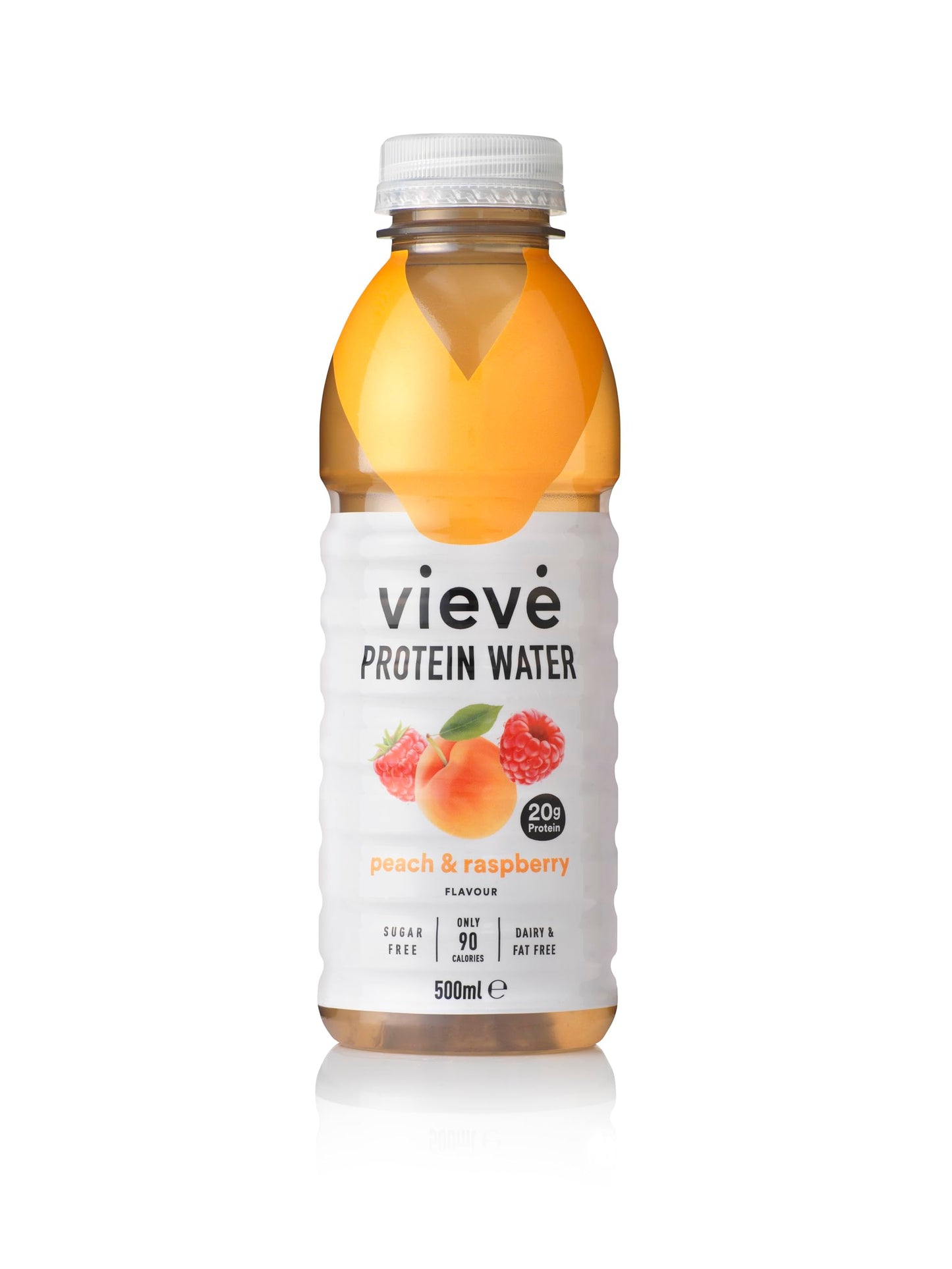Vieve Protein Water 6x500ml - Peach & Raspberry | 20g Protein, Sugar Free, Fat Free & Dairy Free | A Ready to Drink Alternative to Protein Powders &