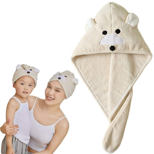 Cysocool Anti-Frizz Women Ladies Hair Towel Absorbent Quick Drying Hair Turban Towel with Button Wet Hairs Dryer Cap Ultra Soft Drying Towel Wrap