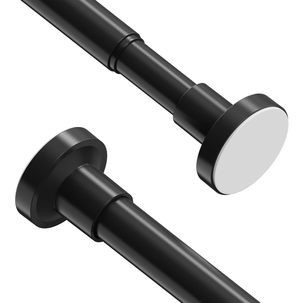 WELDUN 2 PCS Extendable Shower Curtain Rod, Curtain Tension Pole 48-118CM, No Drill Telescopic Curtain Pole, Adjustable Strong Shower Rail for