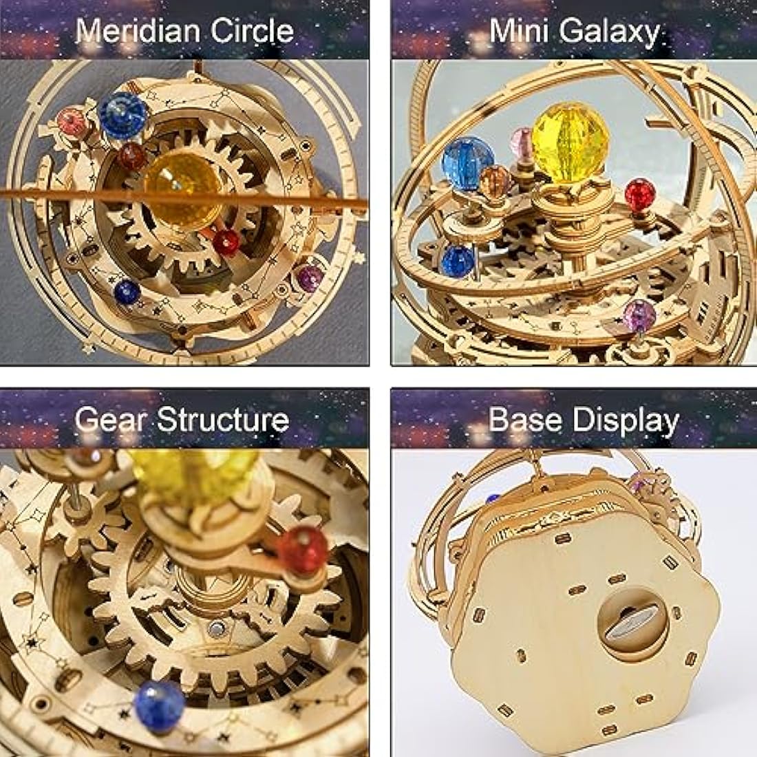 ROKR 3D Wooden Puzzle Starry Night Music Box,Mechanical Model Kits for Adult to Build,DIY Birthday Gifts for Teens and Adults