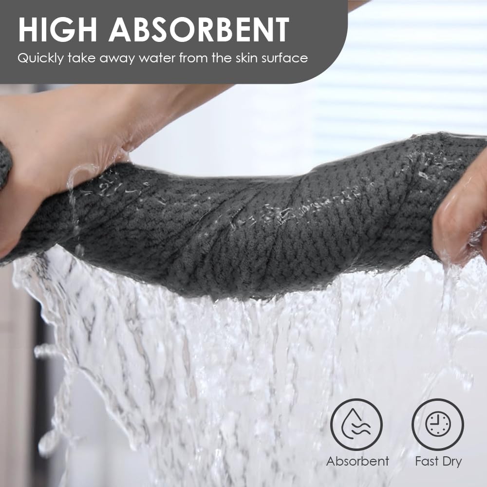 VIVOTE Large Microfibre Bath Towel Bath Sheet for Bathroom 90×180CM Grey