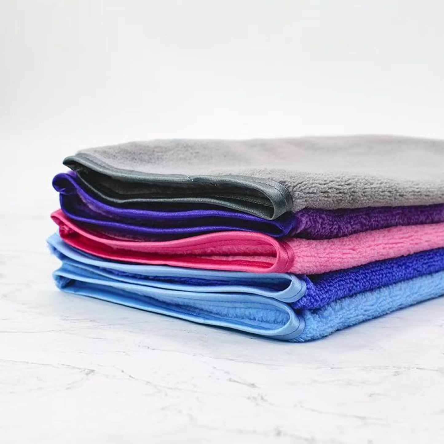 YUNYU Flannel Bath Gloves 5-Pack | Ultra-Soft Microfiber Wash Mitts for Adults & Kids | Reusable Exfoliating Bath & Shower Gloves