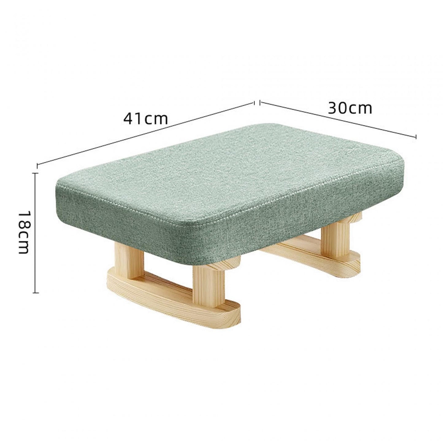 Folpus Padded Foot Stool Foot Rest with Wooden Legs Small Low Ottoman Rectangle Chair Step Stool for Bed
