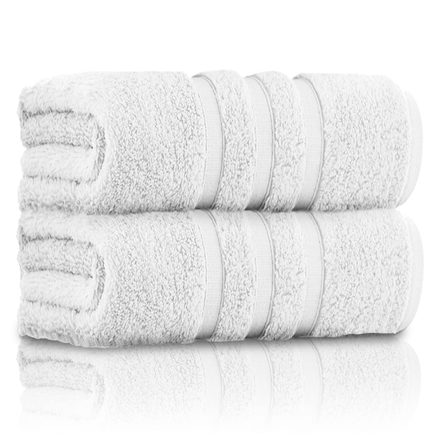GC GAVENO CAVAILIA 100% Ringspun Cotton, Luxury 550 GSM Zero Twist Towel, Egyptian, White, 80x140 Bath Sheet