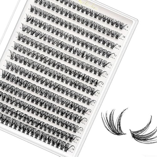 Bransfy False Eyelashes Clusters 280pcs DIY Eyelash Extension D Curl Long Individual Lashes Mixed Faux Mink Lash Clusters Extensions(40D-0.07D 9-16mm)