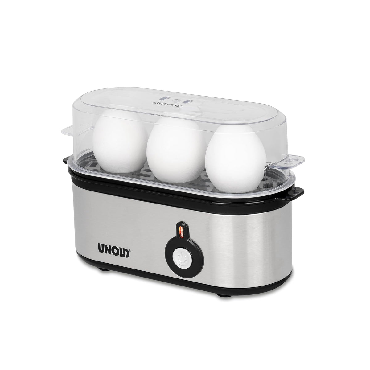 Unold Electric Egg Cooker Mini 38610 ? 210W - 3 Egg Capacity ? Automatic Operation ? For Perfect Boiled Eggs