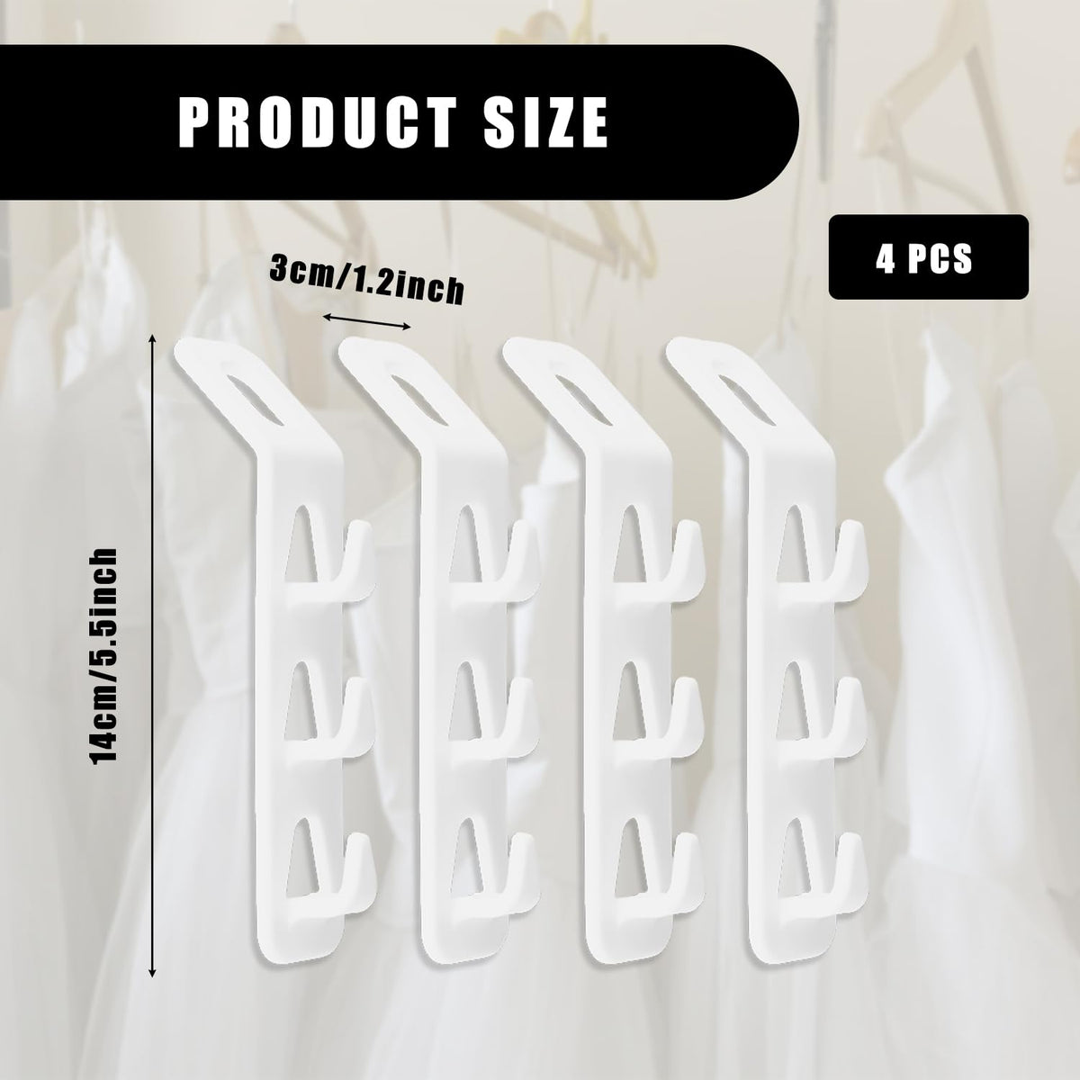 Bojueshaw 4PCS Space Saving Wardrobe Hanger Connect Hooks – Multifunctional Closet Organiser for Bedroom Clothes Storage and Hanging