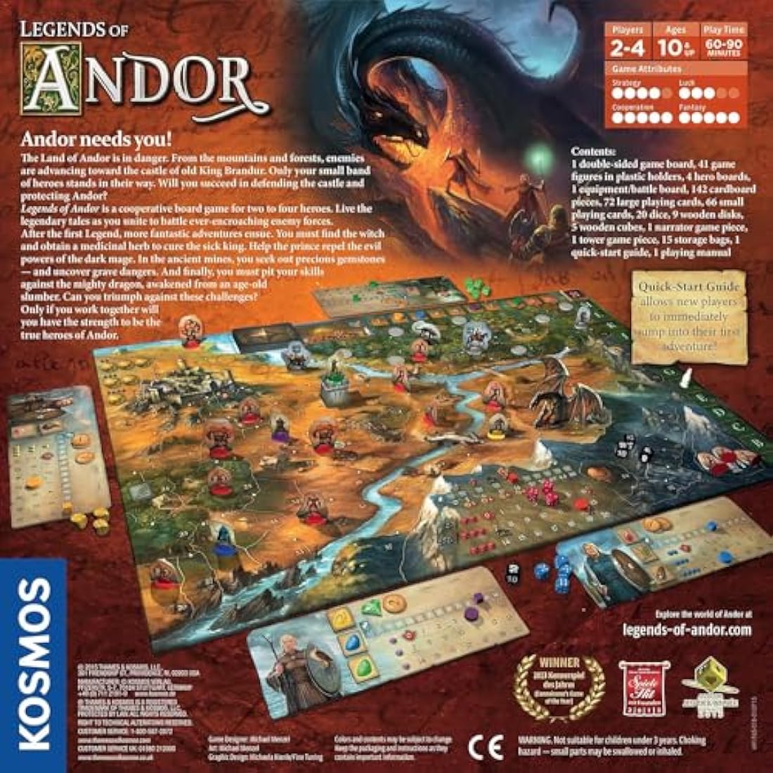 Thames & Kosmos- Legends of Andor: The Base Game|Cooperative Strategy Game | 2-4 players | Ages 10+