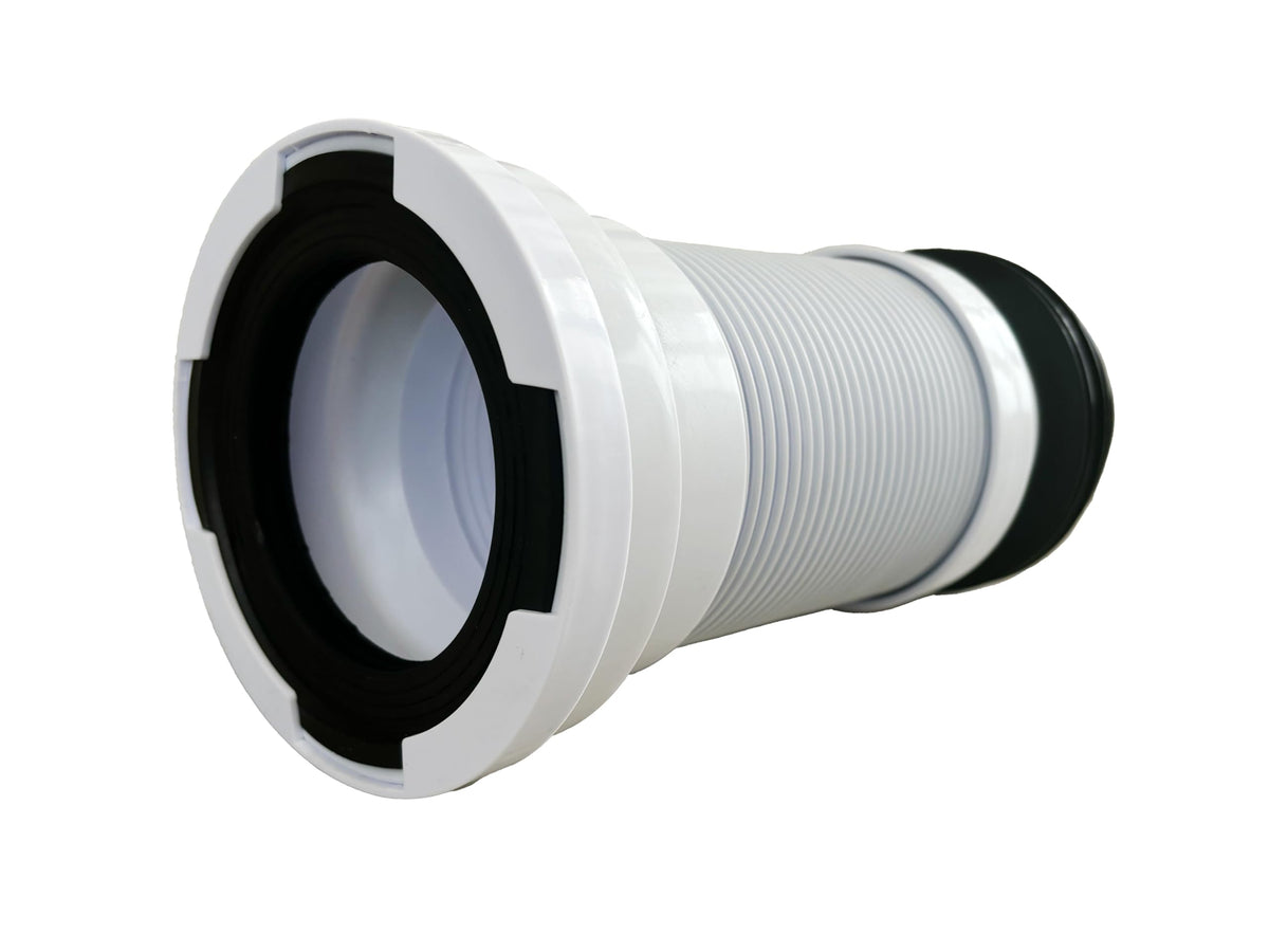 PlumbEZ Flexible 4" 100/110mm Toilet Pan Connector Universal WC Toilet Pan Connector Flexi Slinky Waste Soil Pipe 300mm-600mm Waste Pipe Connector,