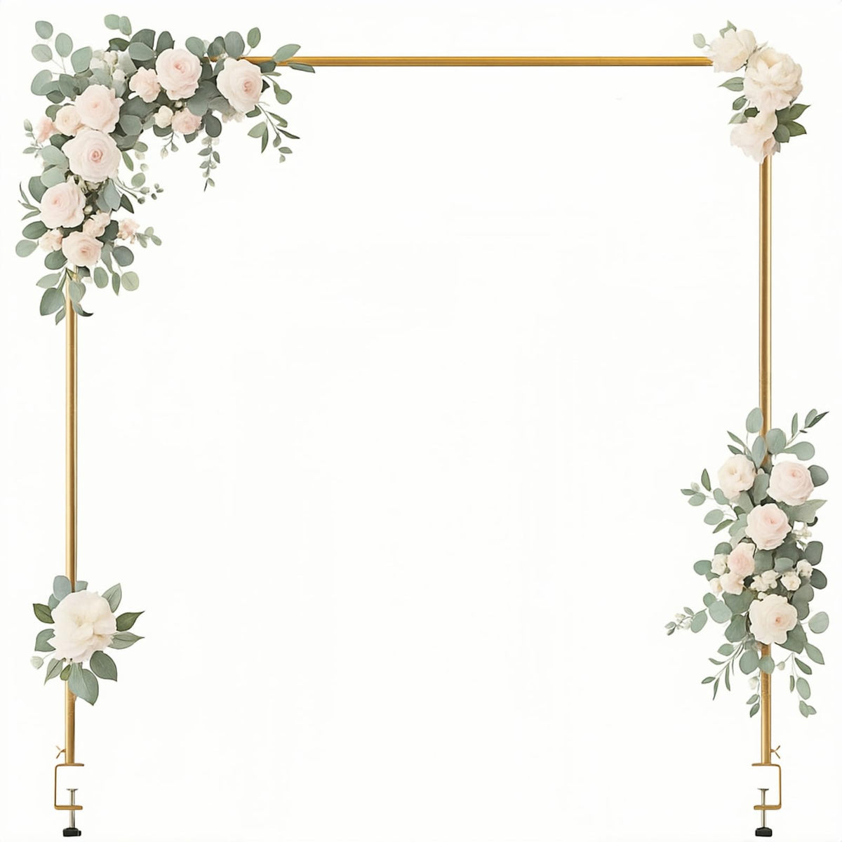 Over The Table Rod Stand with Clamps, Adjustable 47"-102" Length Table Hanging Rail, Metal Tabletop Flower Arch Stand for Wedding Birthday Party
