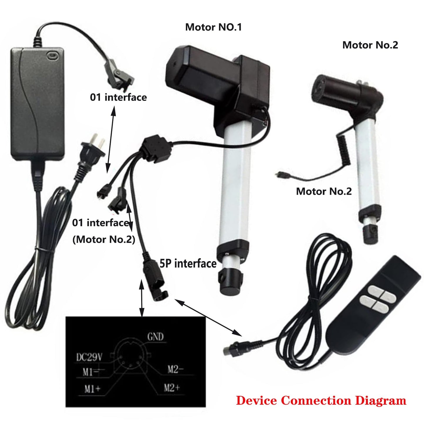 DeJivsin Chair Controller Recliner Hand Control 4 Button Controller with Up and Down for Main Office Chairs, Recliner, Recliner, TV Chair, Sofa