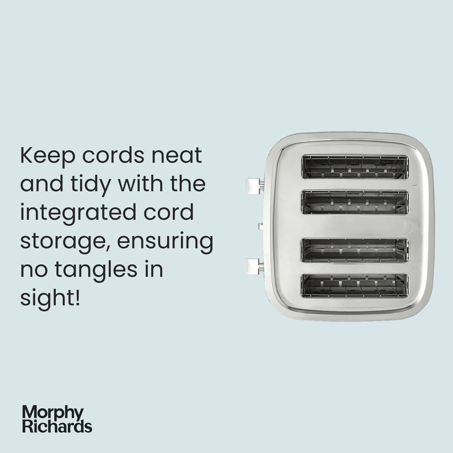 Morphy Richards Illumination 4 Slice Toaster, 7 Toast Settings, Browning Controls, Variable Width Slots, Auto Pop-up, Removeable Crumb Tray, Cord