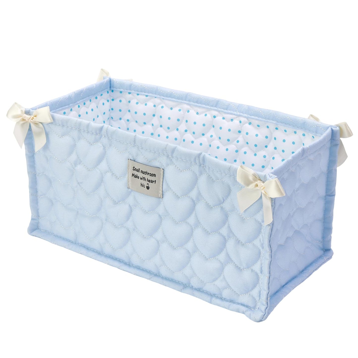 ESSECMBS Cute Indoor Storage Basket Decorative Plaid Basket Organizer with Bows for Towels, Desktop Items, Office Stationary