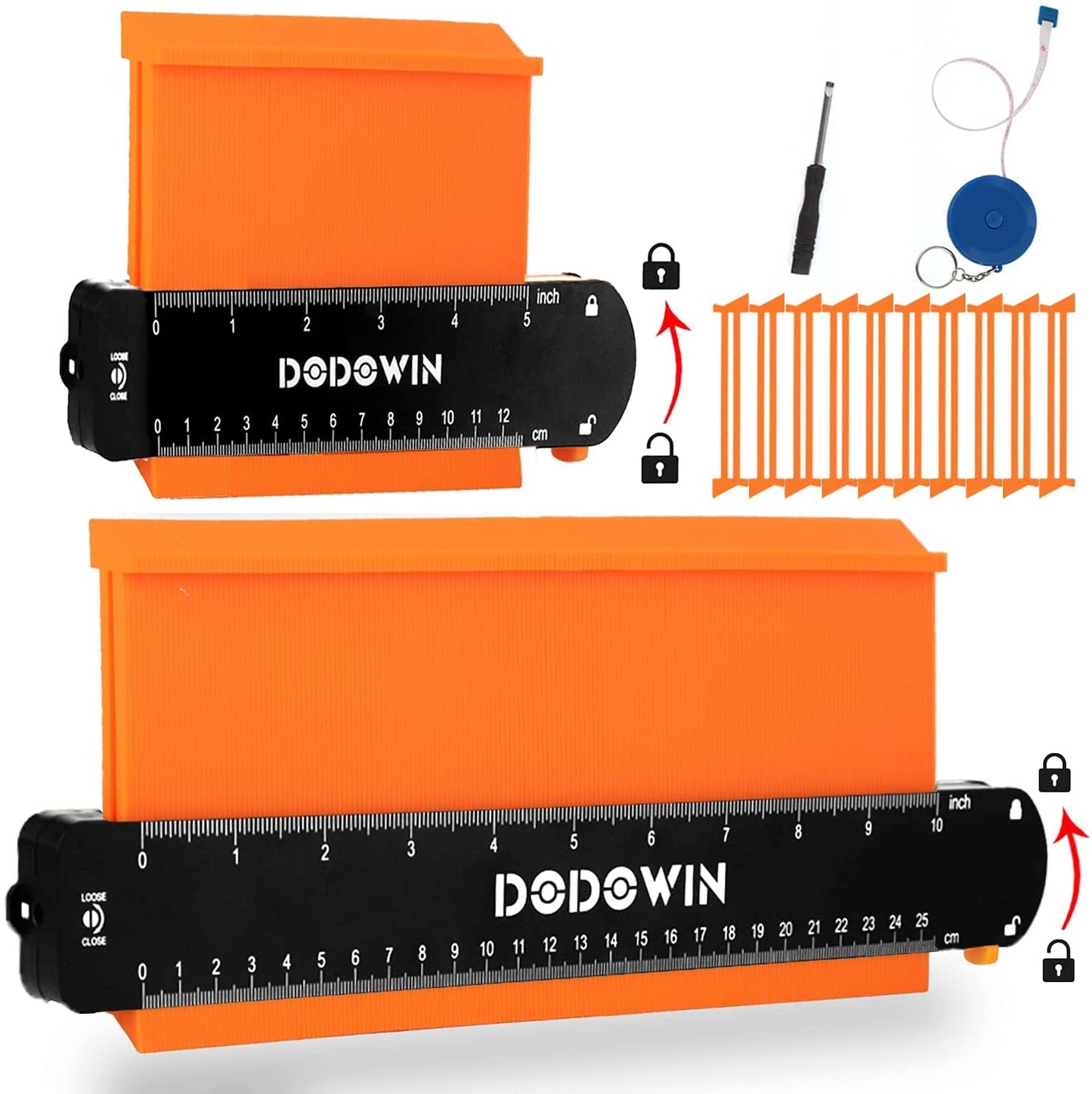 DODOWIN Contour Gauge Profile Tools 2pcs, Laminate Flooring Tools, Profile Tool for Woodworking, I Love You Gifts for Husband Mens, Valentines Gifts