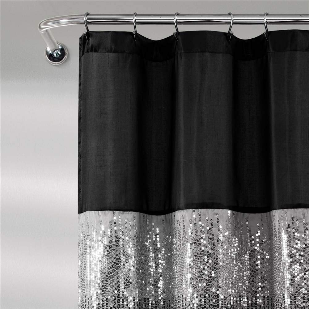 Lush Decor Night Sky Shower Curtain, 72" x 72", Black & White