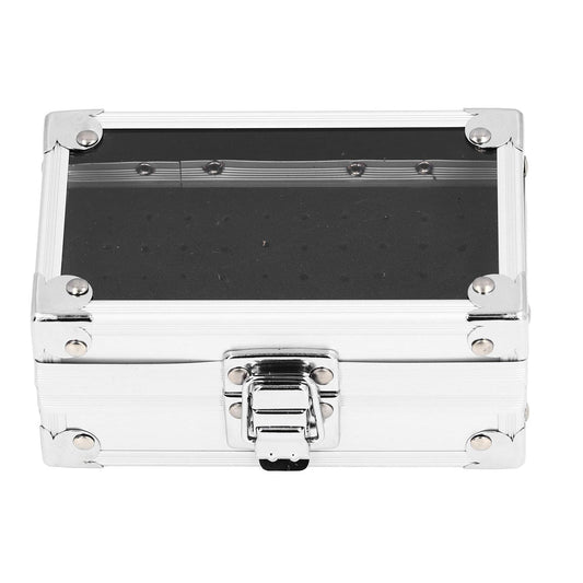 Tissting Nail Drill Bits Holder, 50 Holes Aluminium Nail Bits Storage Box Efile Displayer Display Storage Box Cleaner Manicure Tools Silver