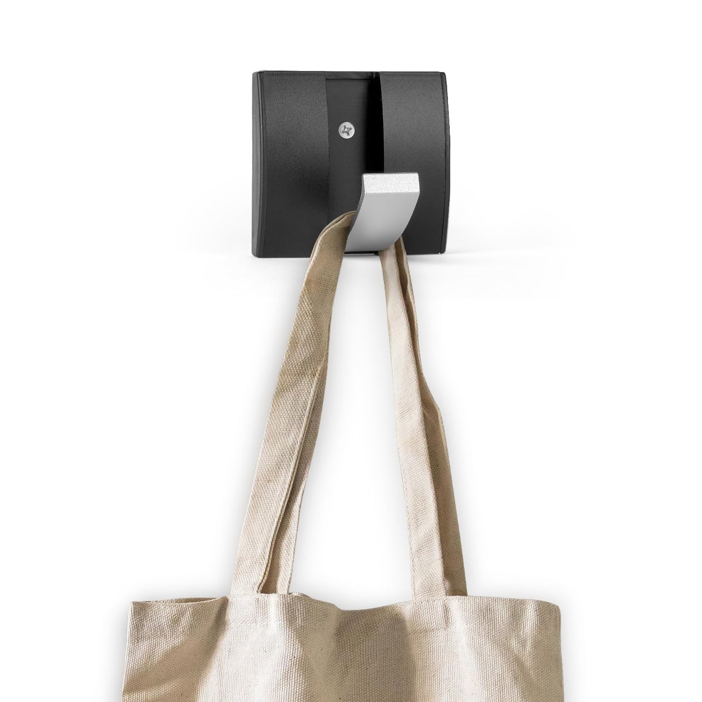 flintronic Wall Mounted Floating Rack with 1 Silver Hook, Foldable Metal Wall Hook, Space Aluminum Material Coat Hook Rack Wall Hanger