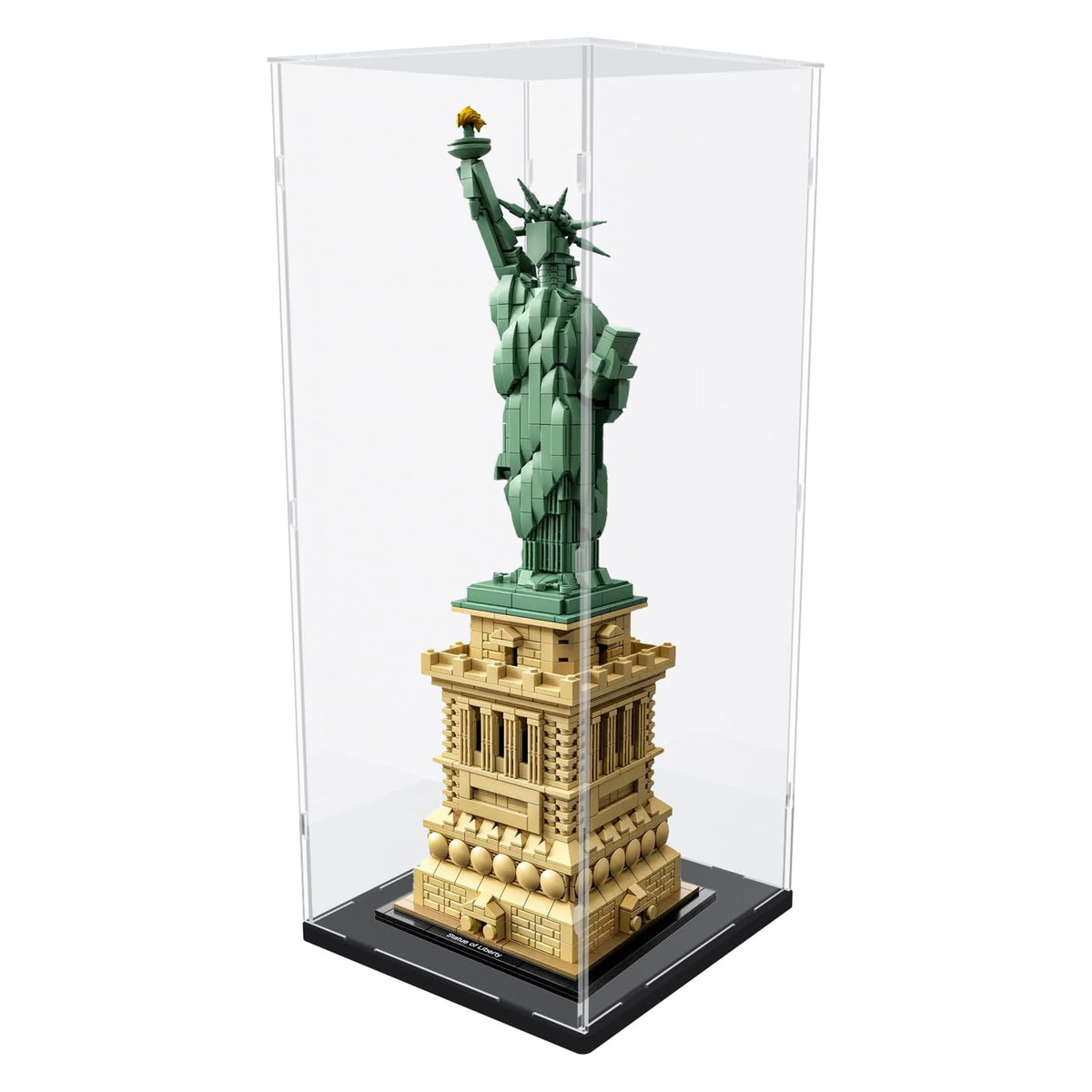 Nynelly 50 cm Tall Acrylic Display Case for Lego Statue of Liberty 21042 for Models Figures Dolls
