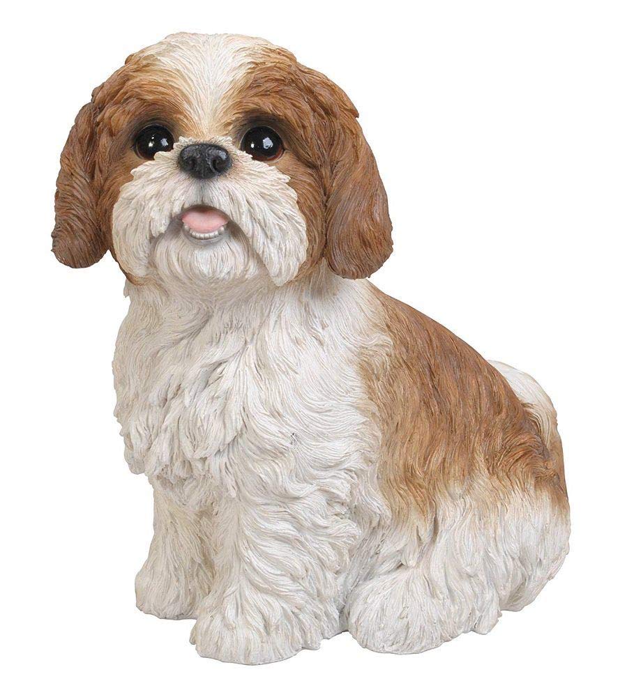 Vivid Arts Sitting Shih Tzu Dog Resin Ornament - Brown/White