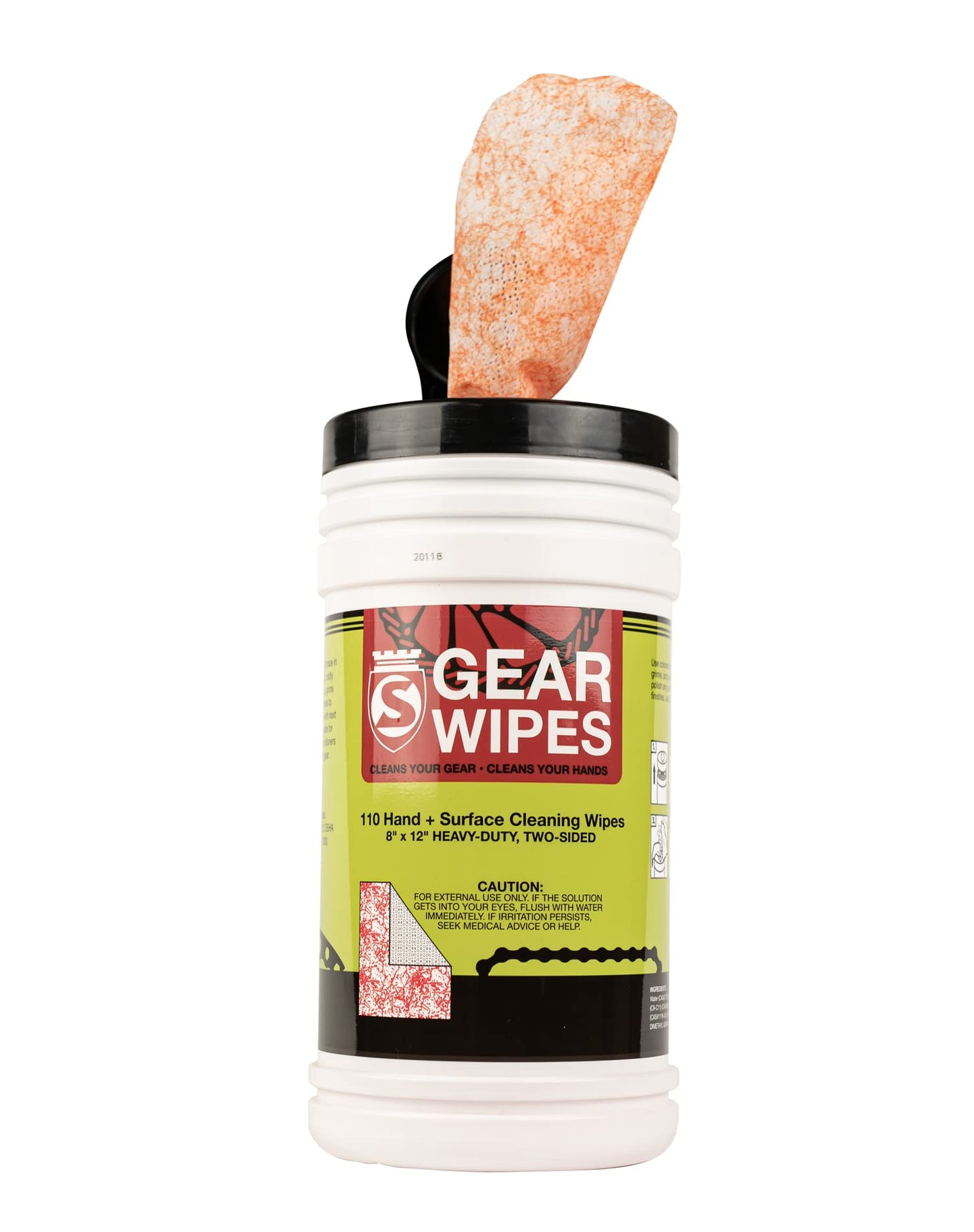 SILCA Bike Gear Wipes Canister, 8" x 12" Double-Sided Towels - 110 Count