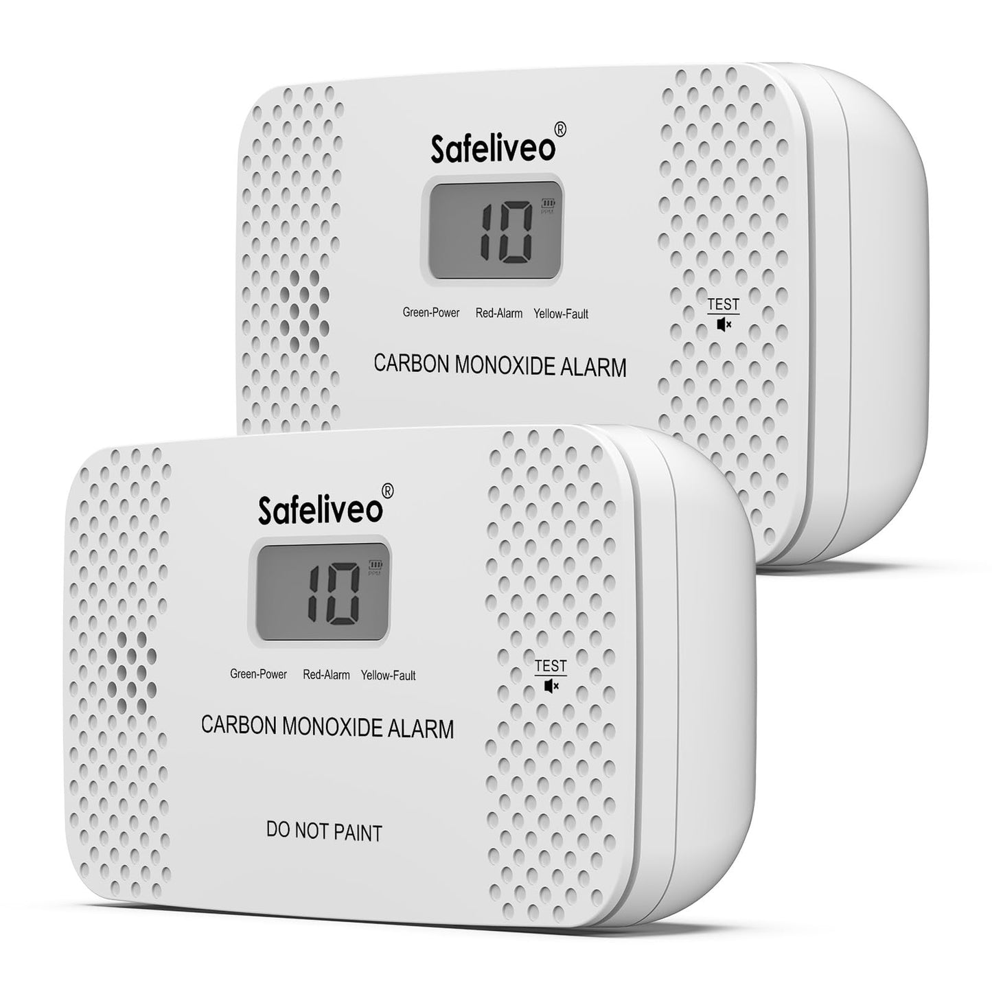 Carbon Monoxide Detector with Digital Display,CO Alarm with Replaceable Battery - 10 Year Sensor Life,Portable Carbon Monoxide Alarm for Home with
