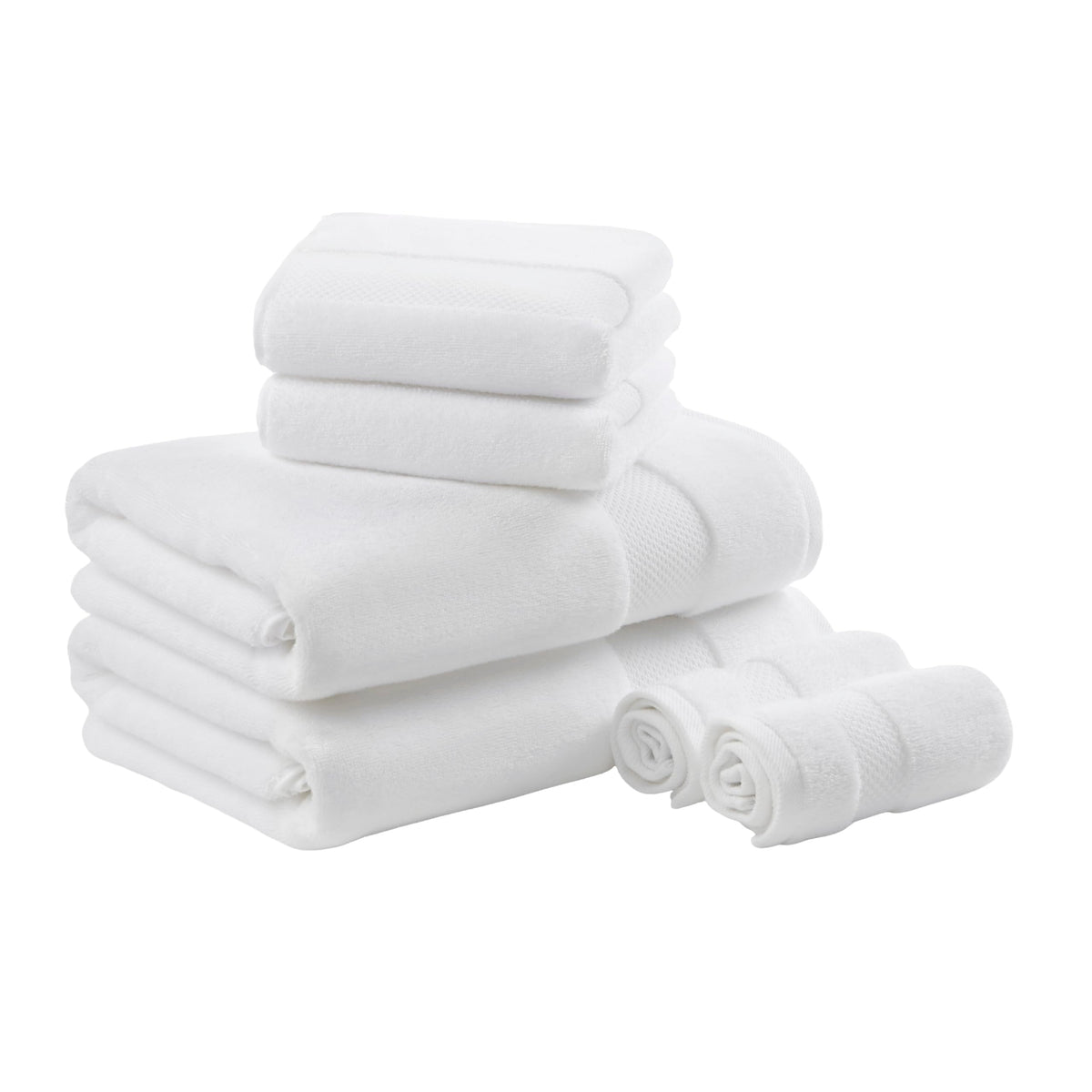 MADISON PARK SIGNATURE Turkish 100% Cotton 600Gsm Luxury Premium Thick Soft Abosorbant Hotel Bathroom Towel Set Shower Hand Face Washcloths, Assorted