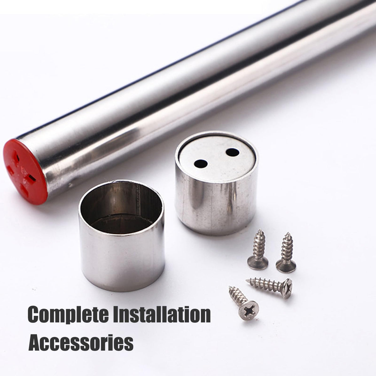 Extendable Clothes Rail,31-51cm Extendable Wardrobe Rail Adjustable Stainless Steel Wardrobe Rod with End Sockets and Screws Adjustable Wardrobe Rail
