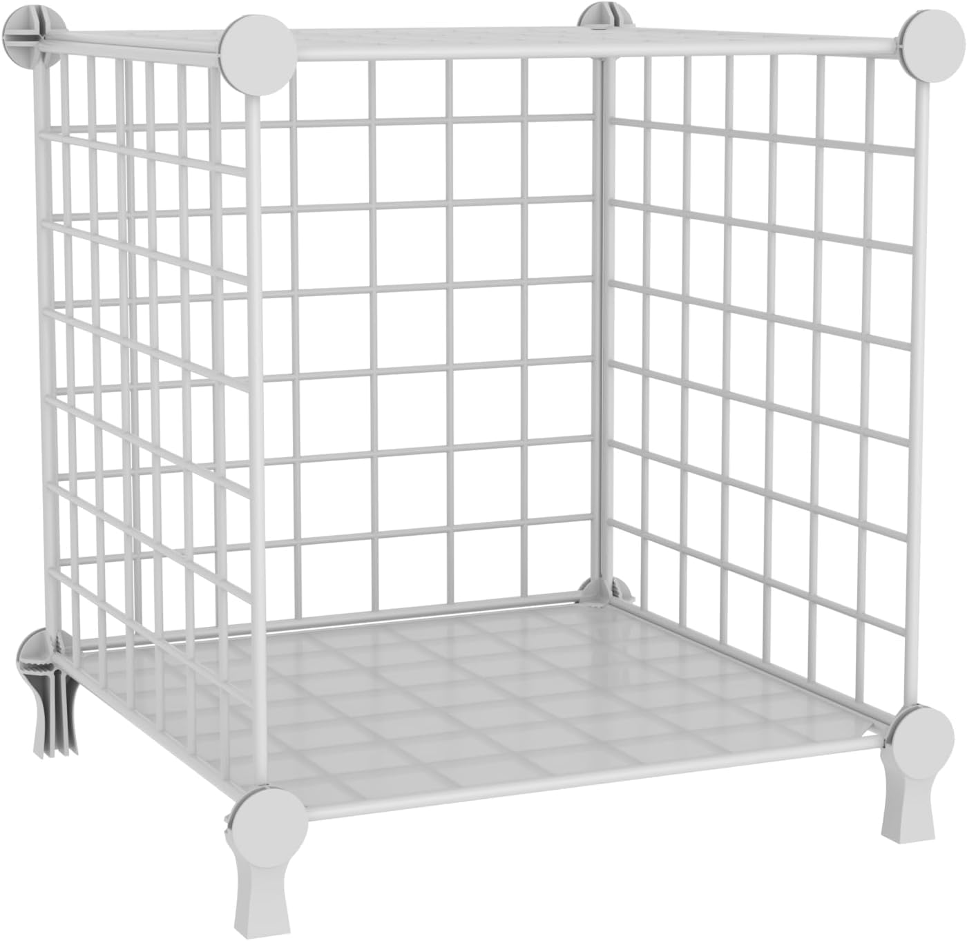 ATTDETJL Cube Storage Unit, Metal Shelving Unit with DIY Bookshelf, White