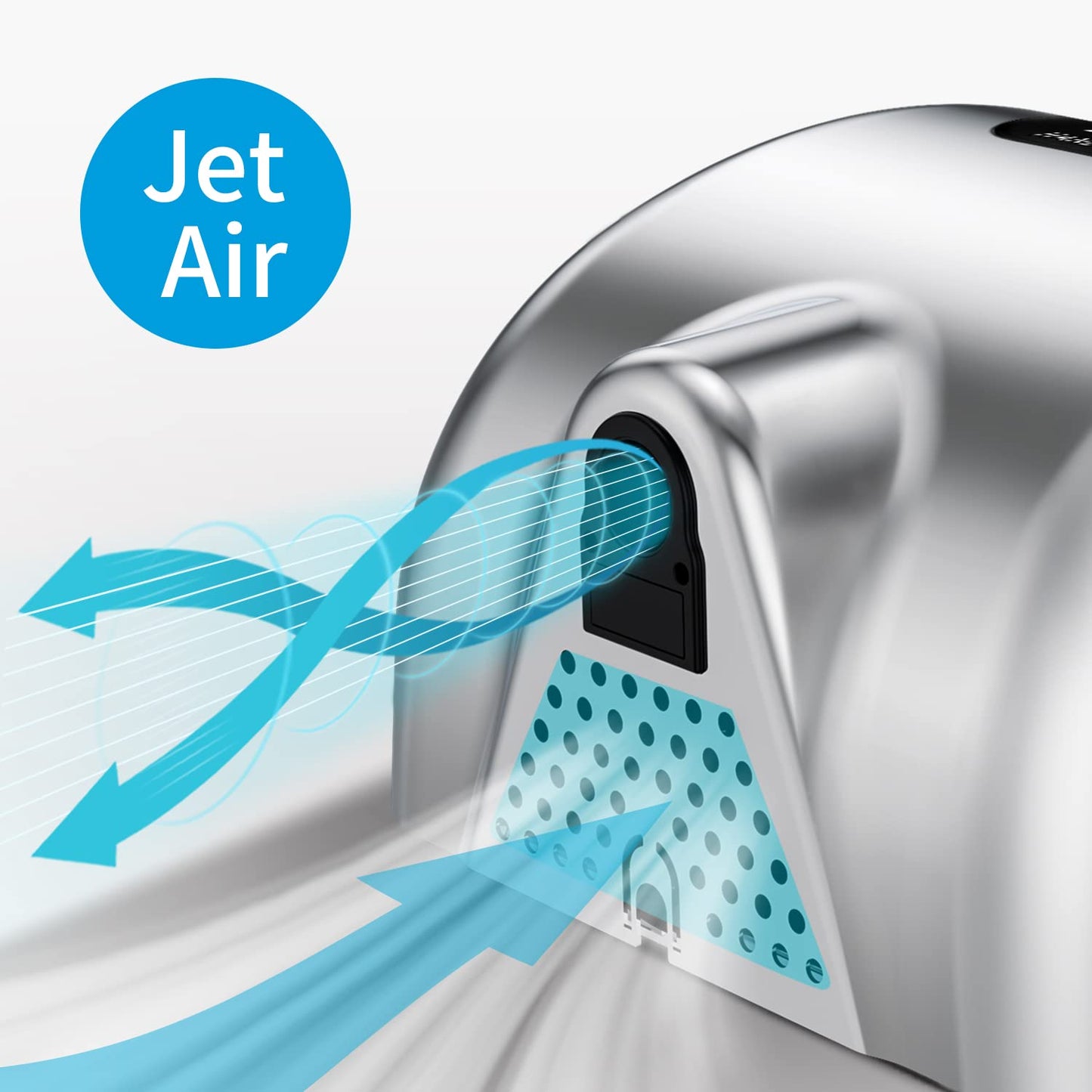 anydry 2800B Commercial Hand Dryer For Toilets,Heavy Duty Stainless Steel Electric Hand Dryers,With Banner.(Polished)
