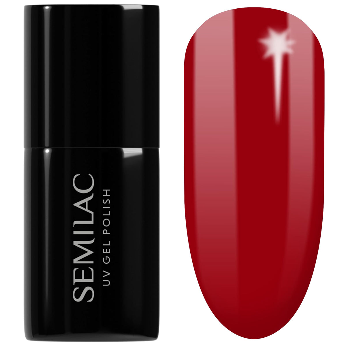 SEMILAC Gel Nail Polish 345 Gorgeous Red - Full Coverage Gel Polish - Soak Off Easy To Use LED/UV Nail Lamp - Long Lasting Manicure and Pedicure up to