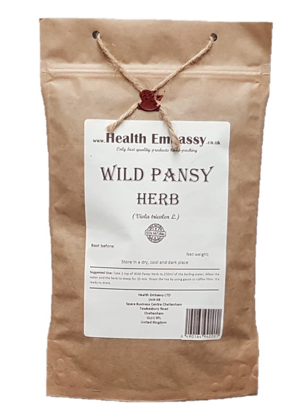 Health Embassy Wild Pansy Herb (Viola Tricolor), 100g