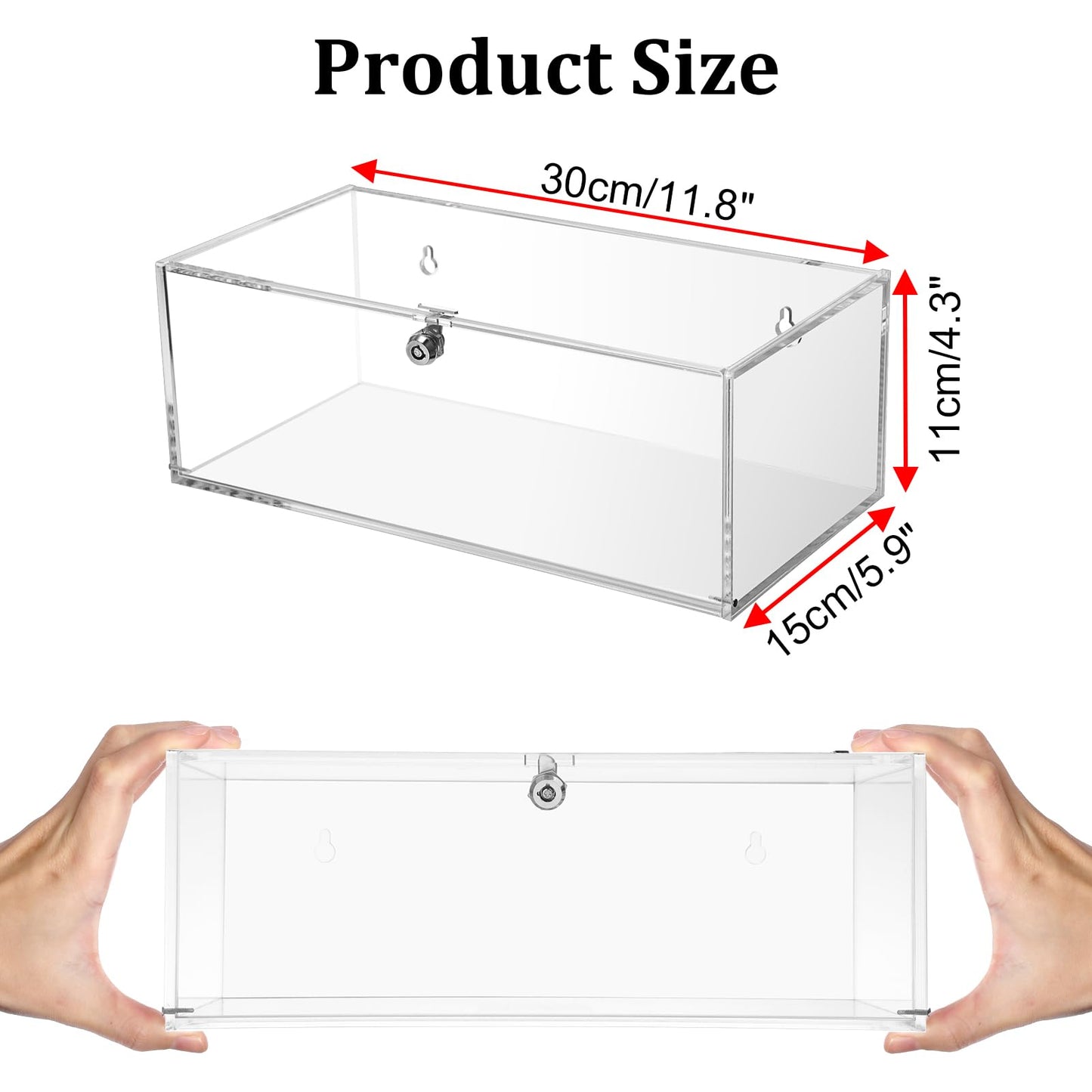 TOLIDA Acrylic Refrigerator Medicine Box with Keys, Large