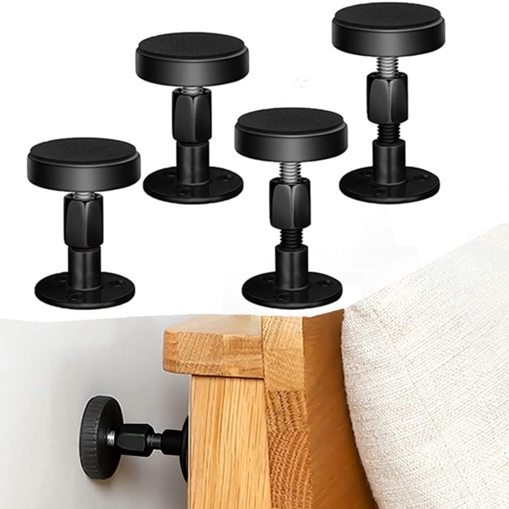 OUKEYI 4 Pieces of Adjustable Threaded Bed Frame Anti-Shake Tool,Headboard Stoppers?Bed stoppers ?Wall Bed headboard Anti-Shake Fixer for Beds