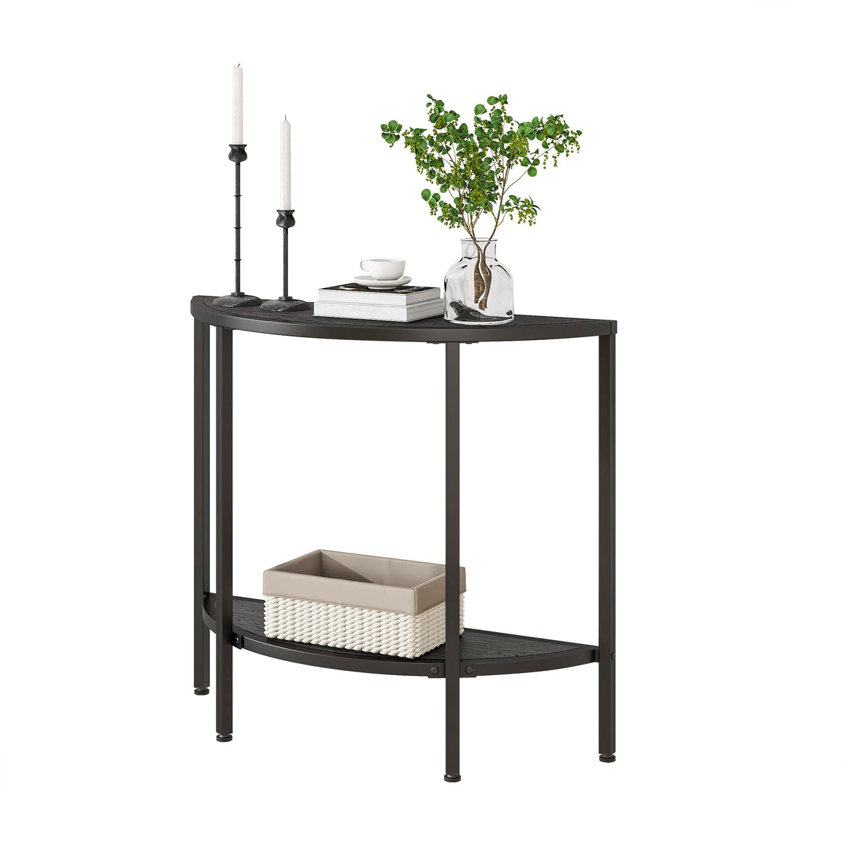 VECOCHO Entryway Table with Storage,Console Table for Living Room,Black