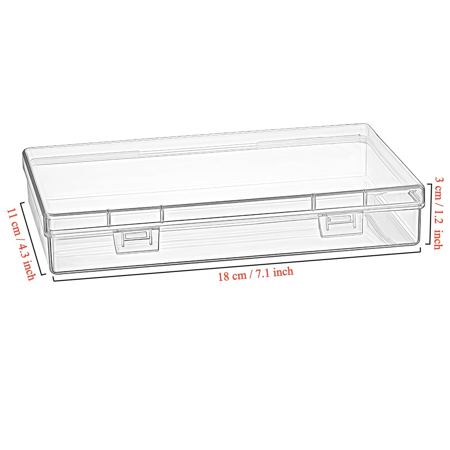 Goodma 6 Pieces Rectangular Empty Mini Clear Plastic Organizer Box