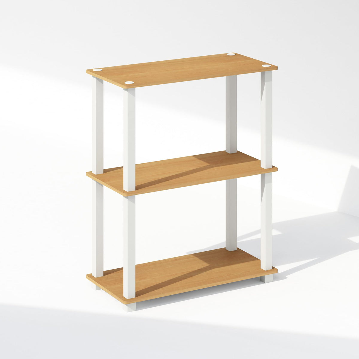 Furinno TURN-S-TUBE Book Shelf, 3-Tier Bookshelf, Multipurpose Bookcase with Square Tube, 11.6 x 23.6 x 29.6, for Living Room, Bedroom, Home Office
