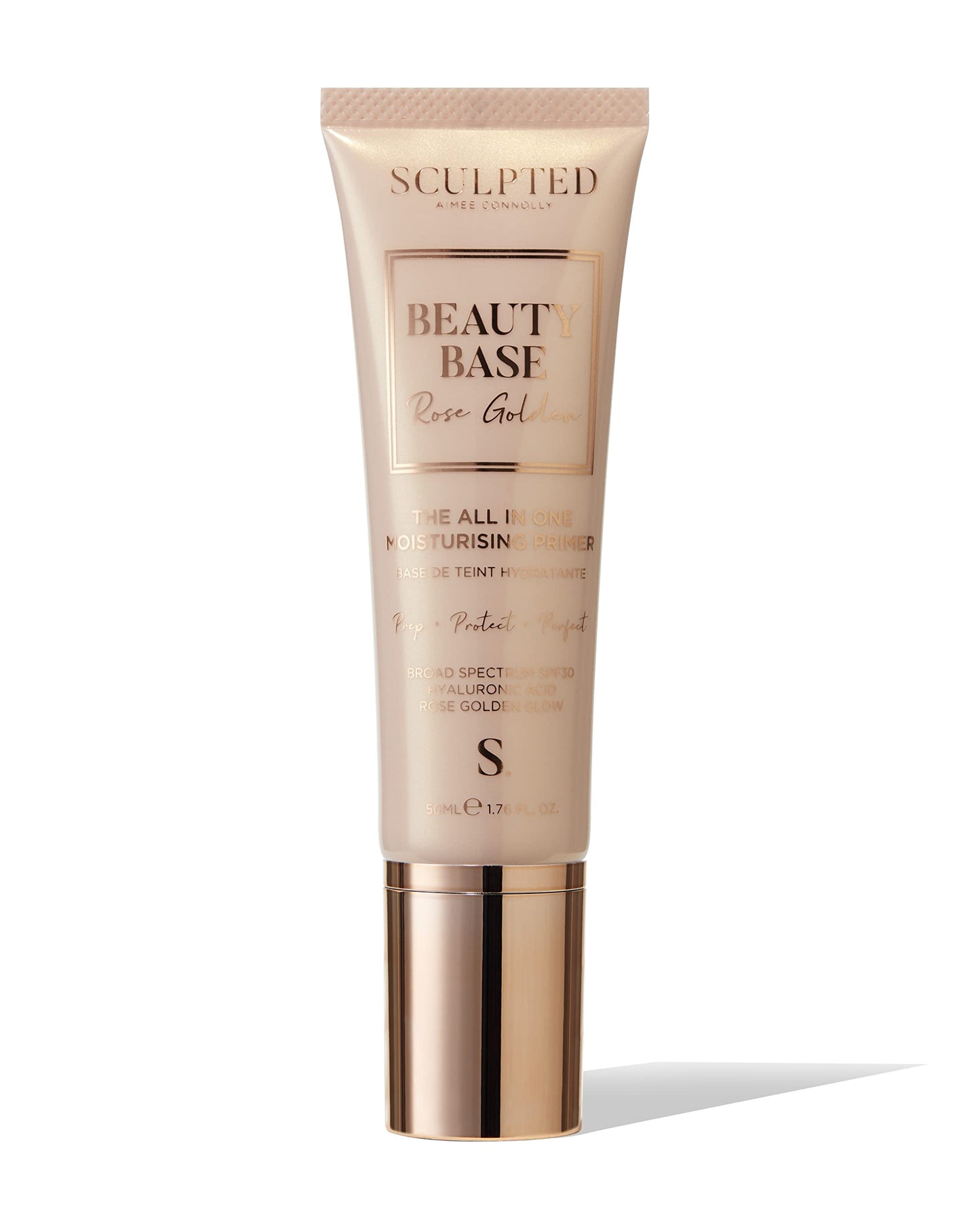 Beauty Base All-in-One Moisturising Primer from Sculpted by Aimee (Rose Golden) - 50ml 3-in-1 Hydrating Primer with SPF 30 That Preps, Protects and