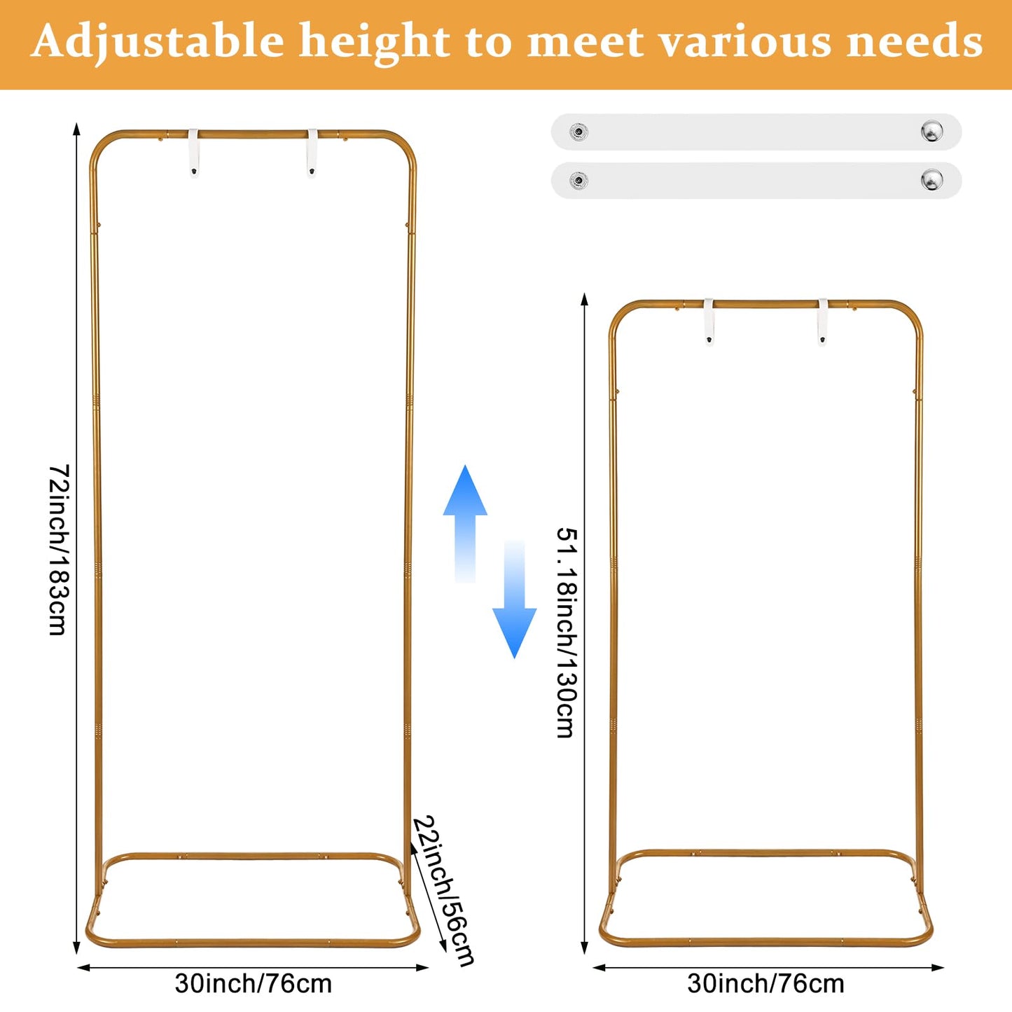 YEXEXINM Wedding Sign Holder Adjustable Height Black Metal Welcome Sign Stand with 4 Leather Hanging Straps Heavy Duty Easel Stand for Seating Charts
