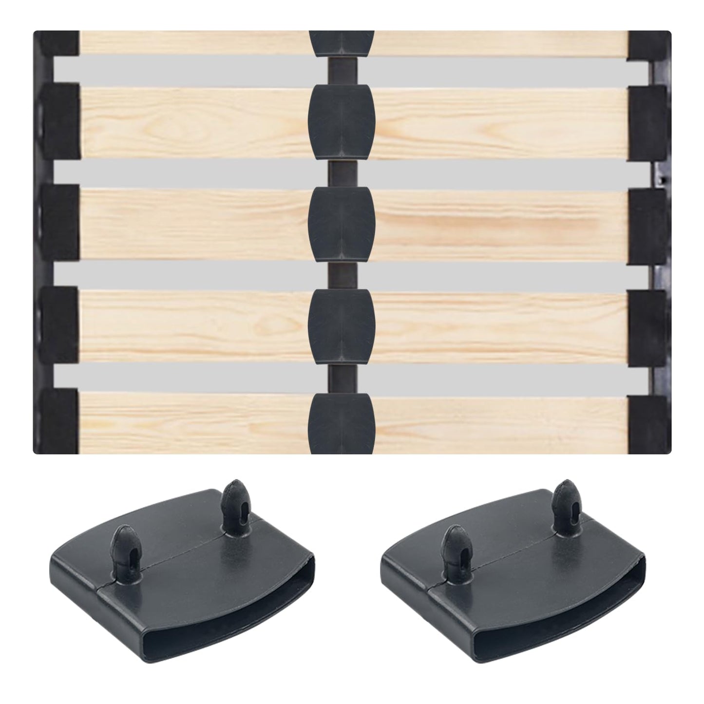Sgehai 72 Pcs bed slats replacement bed slat end clip,plastic bed slat holders caps 55mm,48 ends and 24 center,for double/single bed and king size